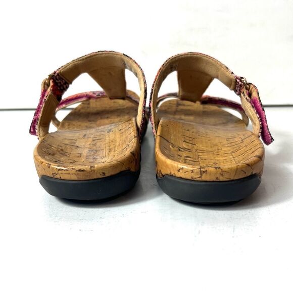 Vionic Flat Strappy Slide Sandals Womens 9 Snake Skin Print Embellished Open Toe - Picture 8 of 10